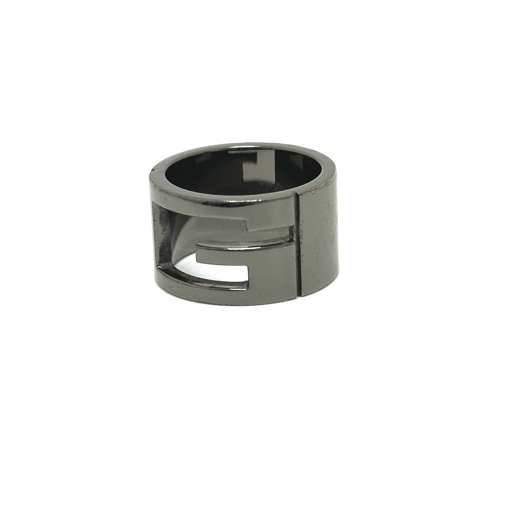GUCCI Ring metal Black Silver Branded Ring Women 14
