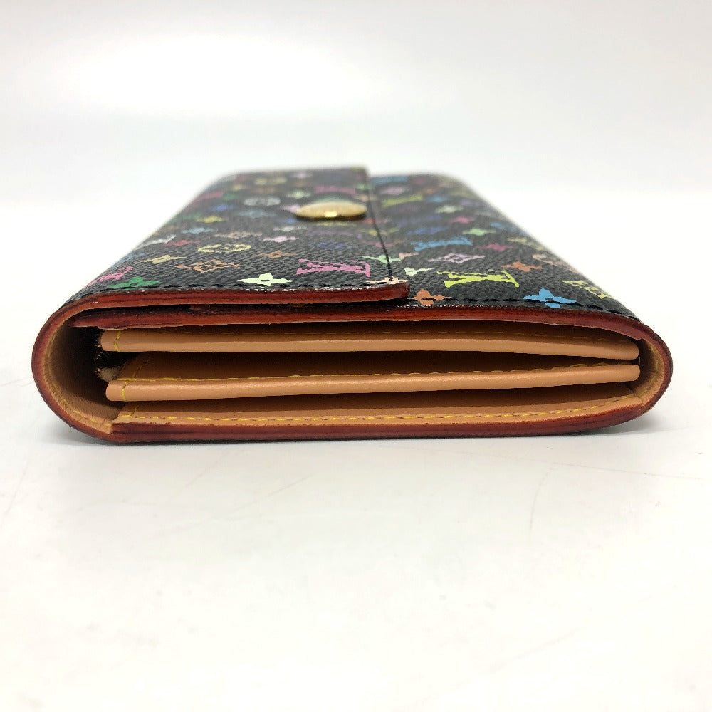 LOUIS VUITTON Long Wallet Purse M93747 Monogram multicolor canvas black Portefeuille Sarah Women