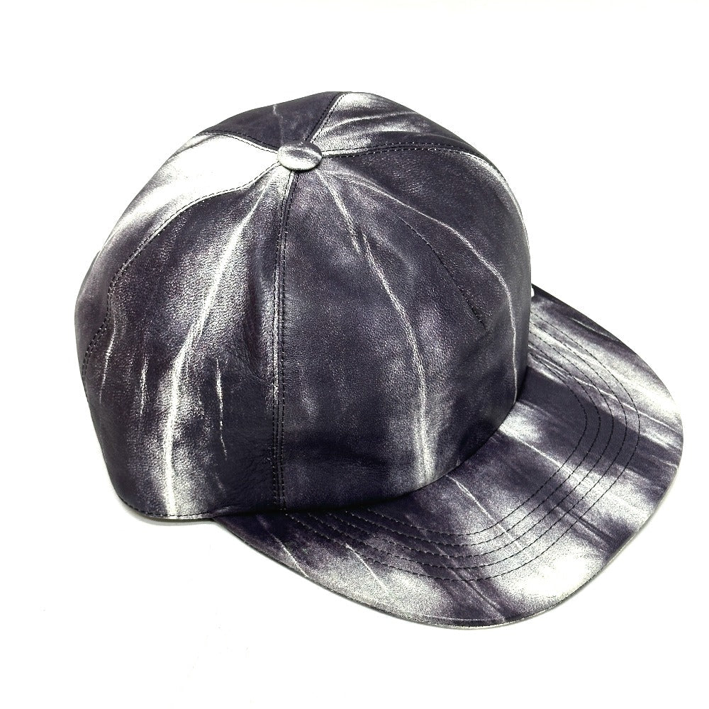 LOUIS VUITTON cap MP2334 leather Gray x white Newsboy cap and tie Diquill 1.0
