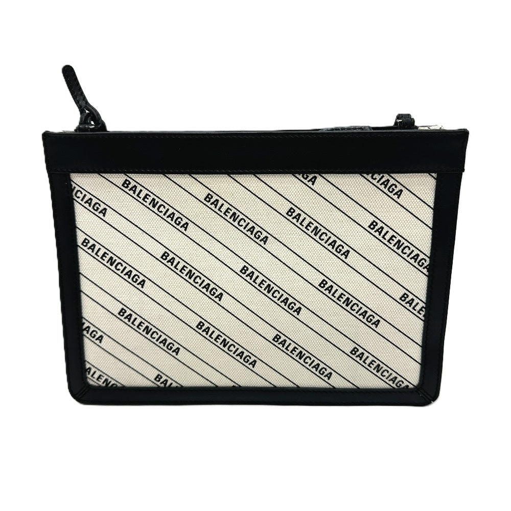 BALENCIAGA Shoulder Bag 528147 Leather / canvas White x black Overall handle Women