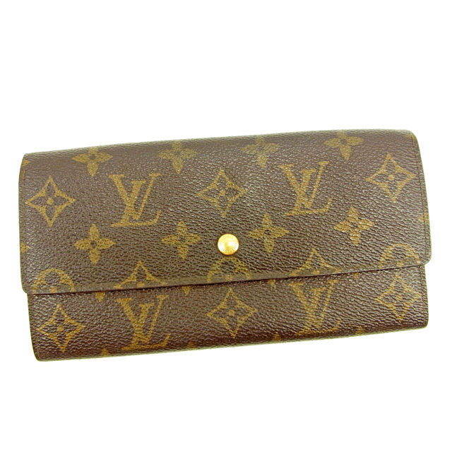 LOUIS VUITTON Long Wallet Purse M61724 Brown Pochette Porto MonÃÂ©credi