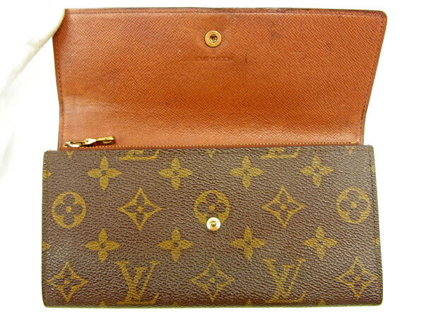 LOUIS VUITTON Long Wallet Purse M61724 Brown Pochette Porto MonÃÂ©credi