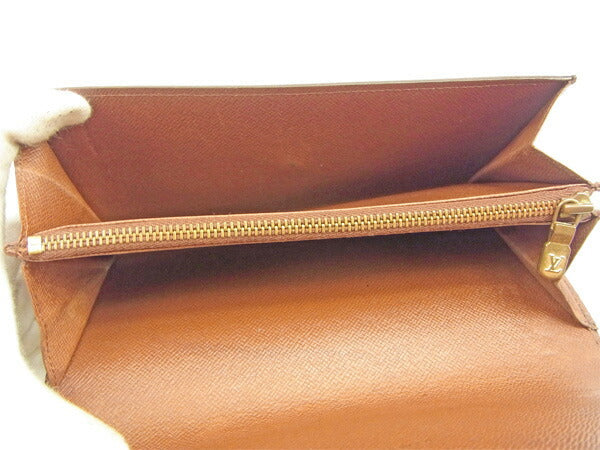 LOUIS VUITTON Long Wallet Purse M61724 Brown Pochette Porto MonÃÂ©credi