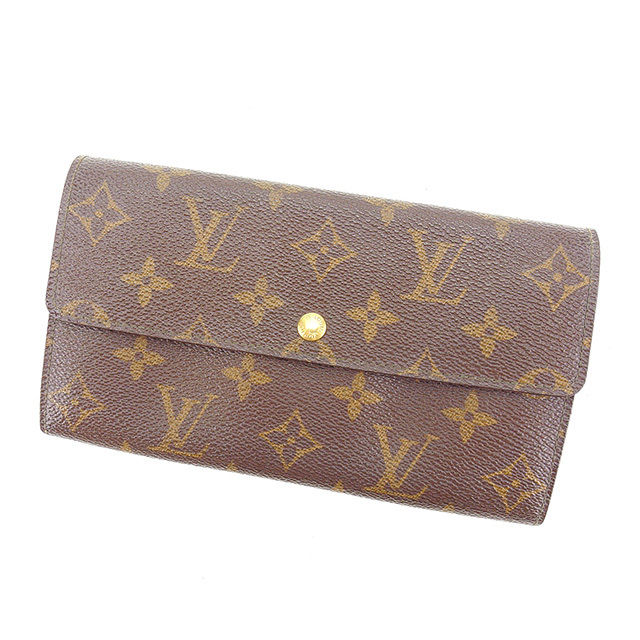 LOUIS VUITTON Long Wallet Purse M61724 Brown Pochette Porto MonÃÂ©credi
