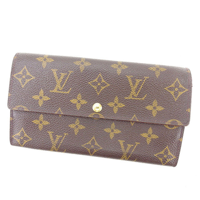 LOUIS VUITTON Long Wallet Purse M61725 Brown Pochette Porto MonÃÂ©credi