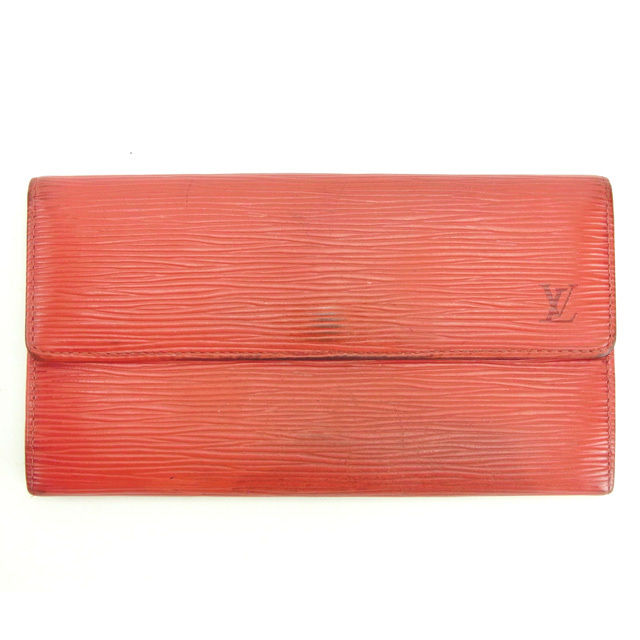 LOUIS VUITTON Long Wallet Purse M60316 Red Pochette Porto MonÃÂ©credi