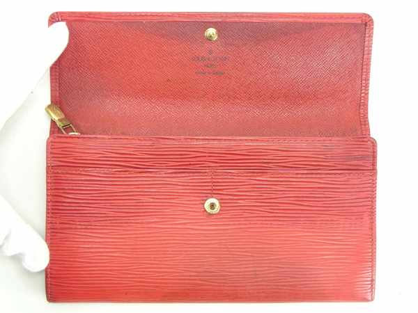 LOUIS VUITTON Long Wallet Purse M60316 Red Pochette Porto MonÃÂ©credi
