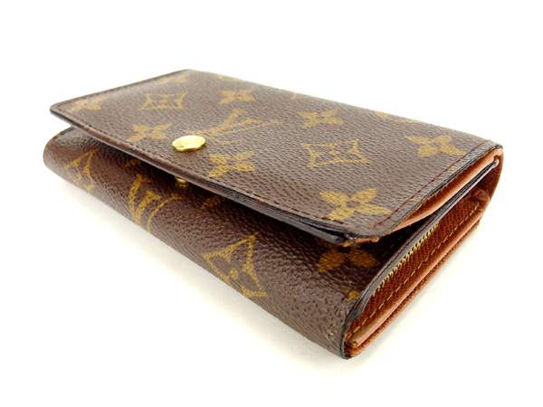LOUIS VUITTON Long Wallet Purse M61730 PVCx leather Brown Portonebi Tresol