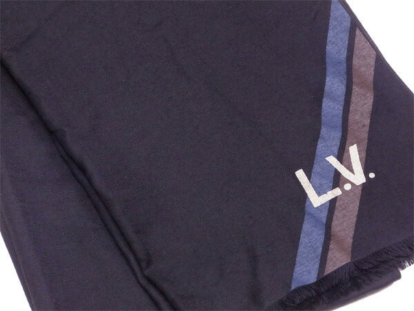 LOUIS VUITTON Scarf Black x Blue x Beige type Stall