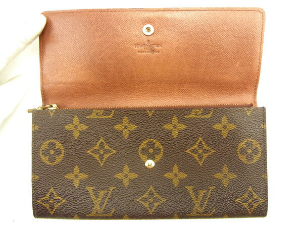 LOUIS VUITTON Long Wallet Purse M61724 Brown Pochette Porto MonÃÂ©credi