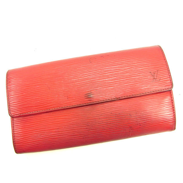LOUIS VUITTON Long Wallet Purse M63577 Castilian red Pochette Porto MonÃÂ©credi