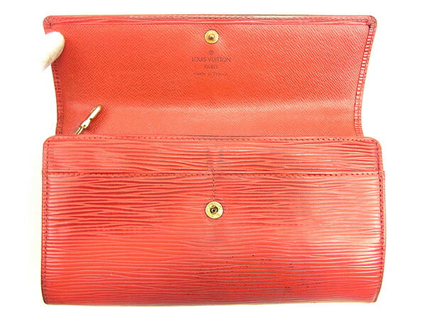 LOUIS VUITTON Long Wallet Purse M63577 Castilian red Pochette Porto MonÃÂ©credi