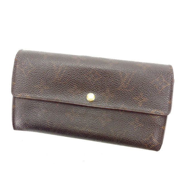 LOUIS VUITTON Long Wallet Purse M61725 Brown Pochette Porto MonÃÂ©credi