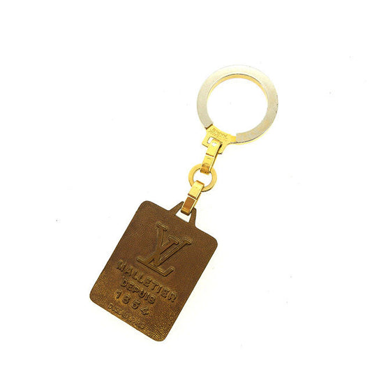 LOUIS VUITTON Key ring gold MALLETIER DEPUIS 1854