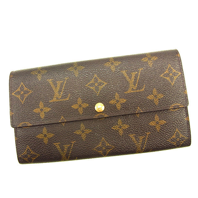 LOUIS VUITTON Long Wallet Purse M61725 Brown Pochette Porto MonÃÂ©credi