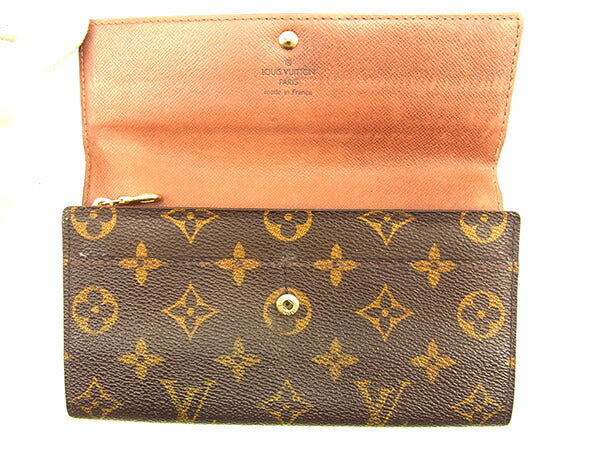 LOUIS VUITTON Long Wallet Purse M61725 Brown Pochette Porto MonÃÂ©credi