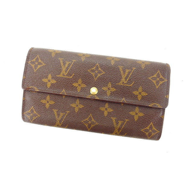 LOUIS VUITTON Long Wallet Purse M61725 Brown Pochette Porto MonÃÂ©credi