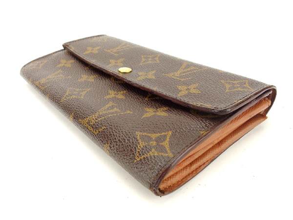 LOUIS VUITTON Long Wallet Purse M61725 Brown Pochette Porto MonÃÂ©credi