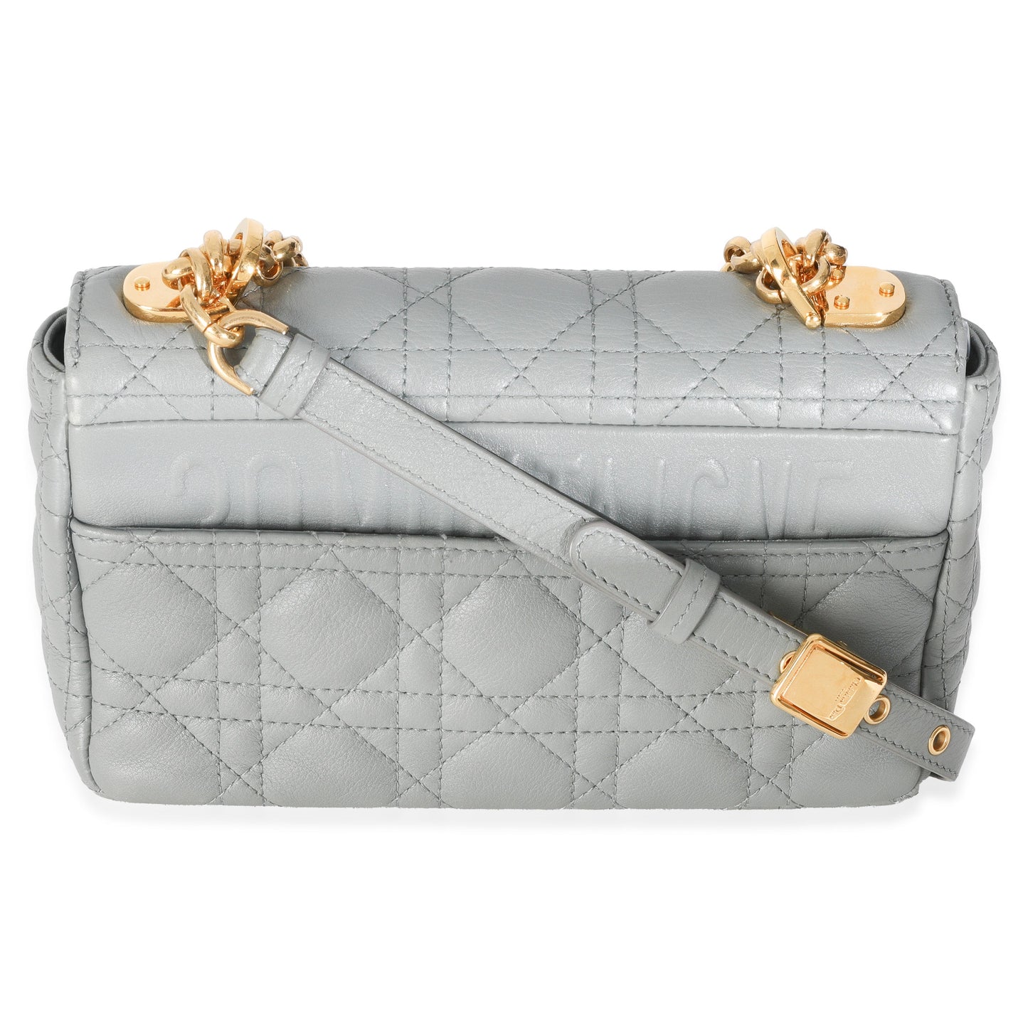 Dior Blue Supple Calfskin Small Caro Chain Bag