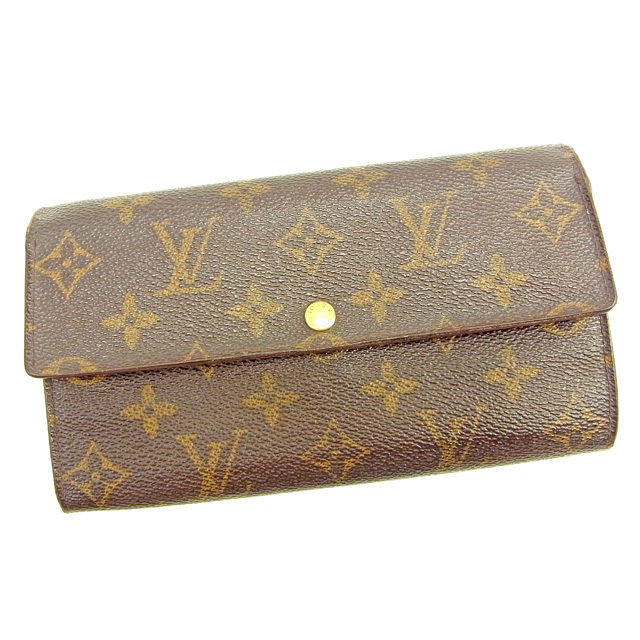 LOUIS VUITTON Long Wallet Purse M61725 Brown Pochette Porto MonÃÂ©credi