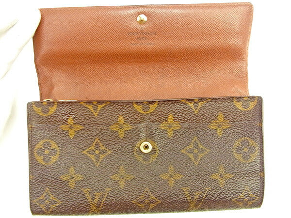 LOUIS VUITTON Long Wallet Purse M61725 Brown Pochette Porto MonÃÂ©credi