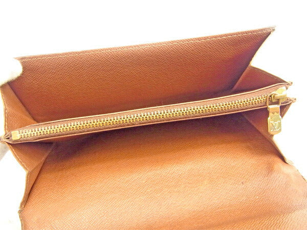 LOUIS VUITTON Long Wallet Purse M61725 Brown Pochette Porto MonÃÂ©credi