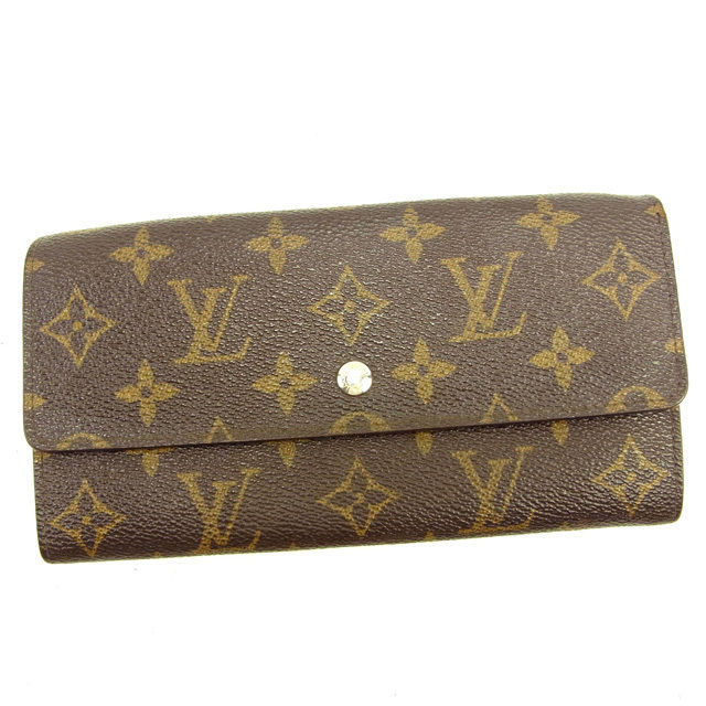 LOUIS VUITTON Long Wallet Purse M61724 Brown Pochette Porto MonÃÂ©credi