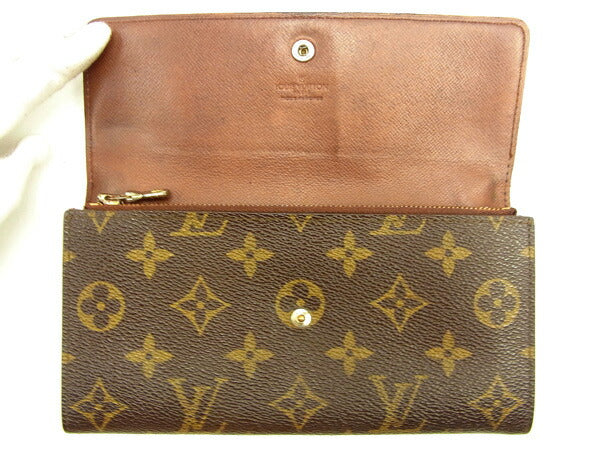 LOUIS VUITTON Long Wallet Purse M61724 Brown Pochette Porto MonÃÂ©credi