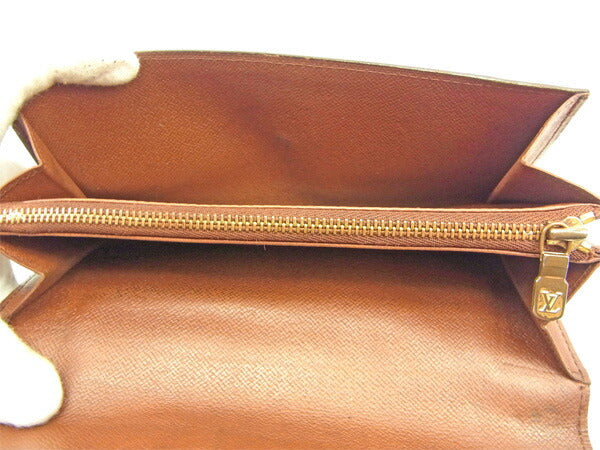 LOUIS VUITTON Long Wallet Purse M61724 Brown Pochette Porto MonÃÂ©credi