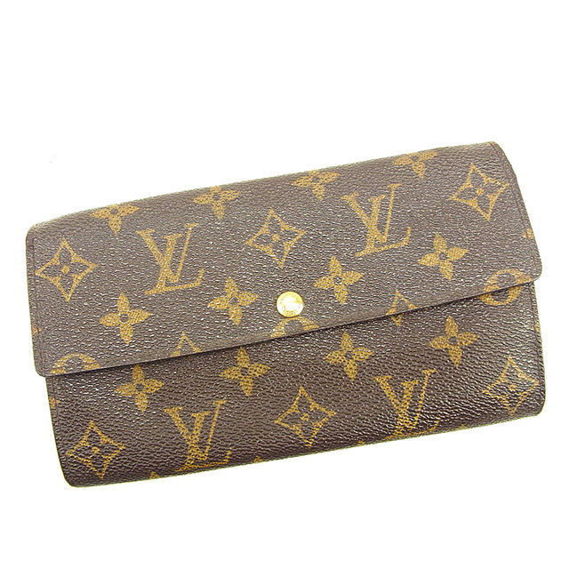 LOUIS VUITTON Long Wallet Purse M61725 Brown Pochette Porto MonÃÂ©credi