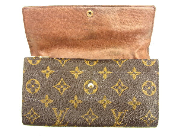 LOUIS VUITTON Long Wallet Purse M61725 Brown Pochette Porto MonÃÂ©credi