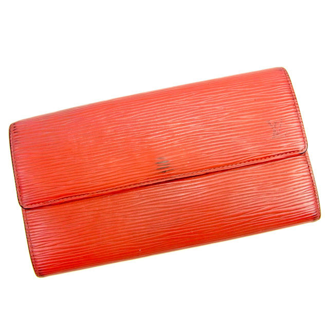 LOUIS VUITTON Long Wallet Purse M63577 Red Pochette Porto MonÃÂ©credi
