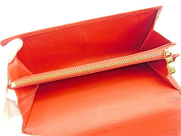 LOUIS VUITTON Long Wallet Purse M63577 Red Pochette Porto MonÃÂ©credi