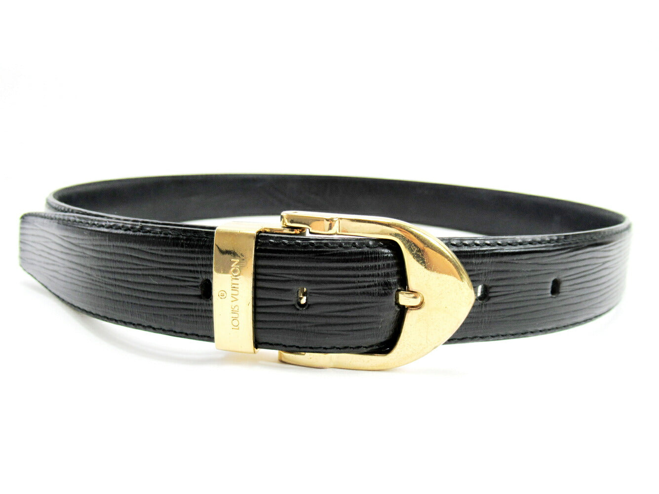 LOUIS VUITTON belt M68332 black Saintur Classic 85