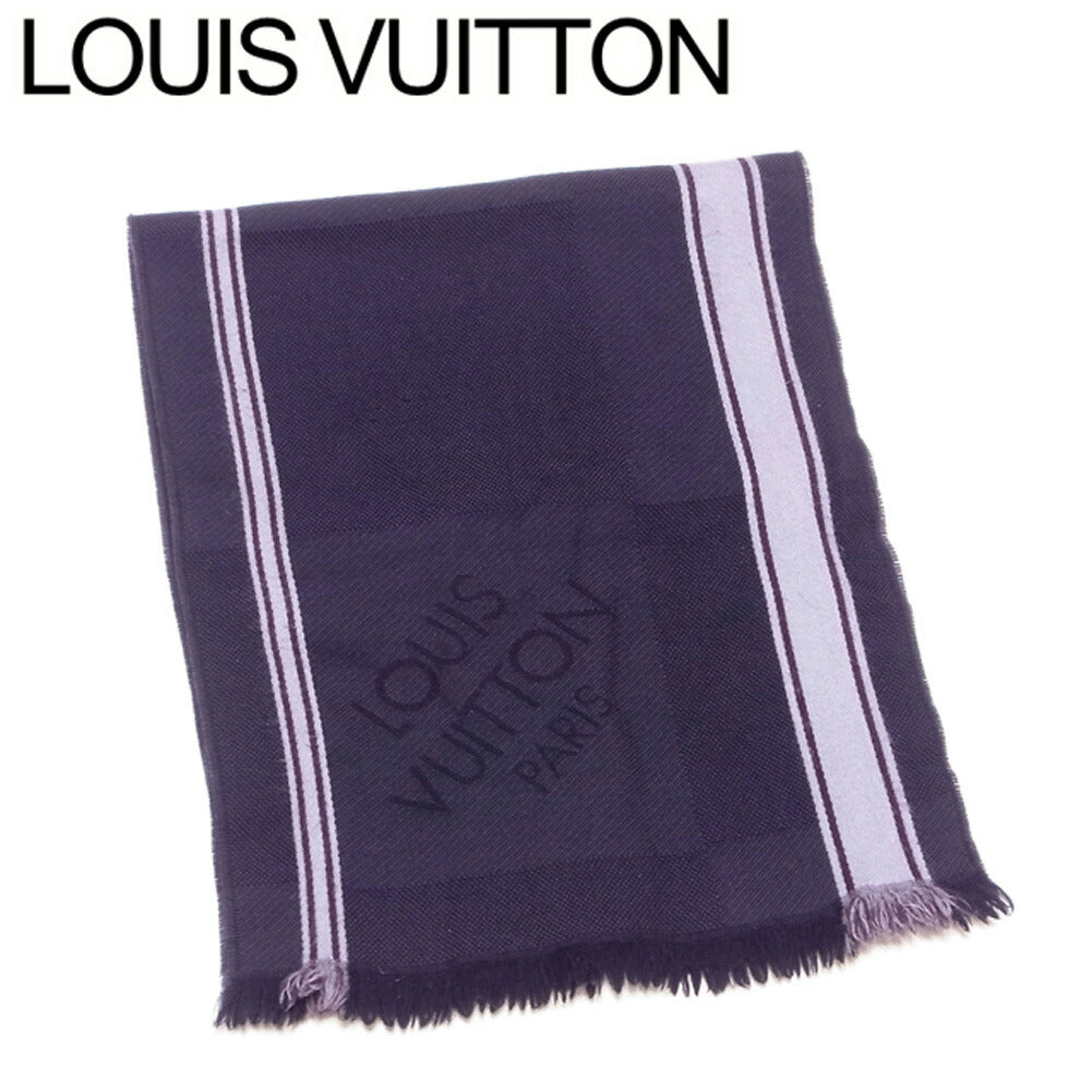 LOUIS VUITTON Scarf Black Gray Gray type