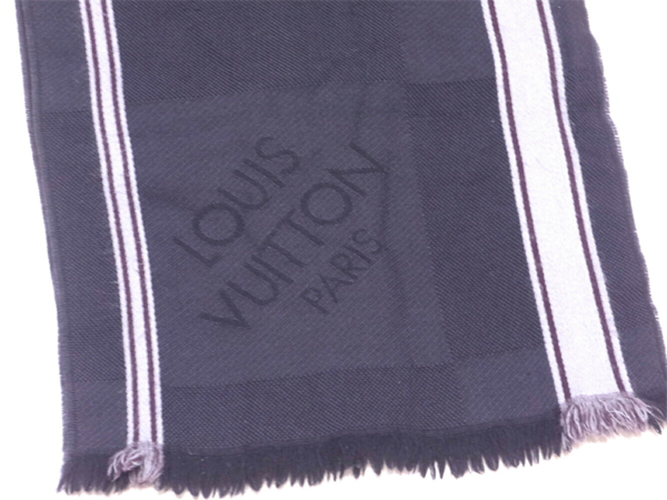 LOUIS VUITTON Scarf Black Gray Gray type