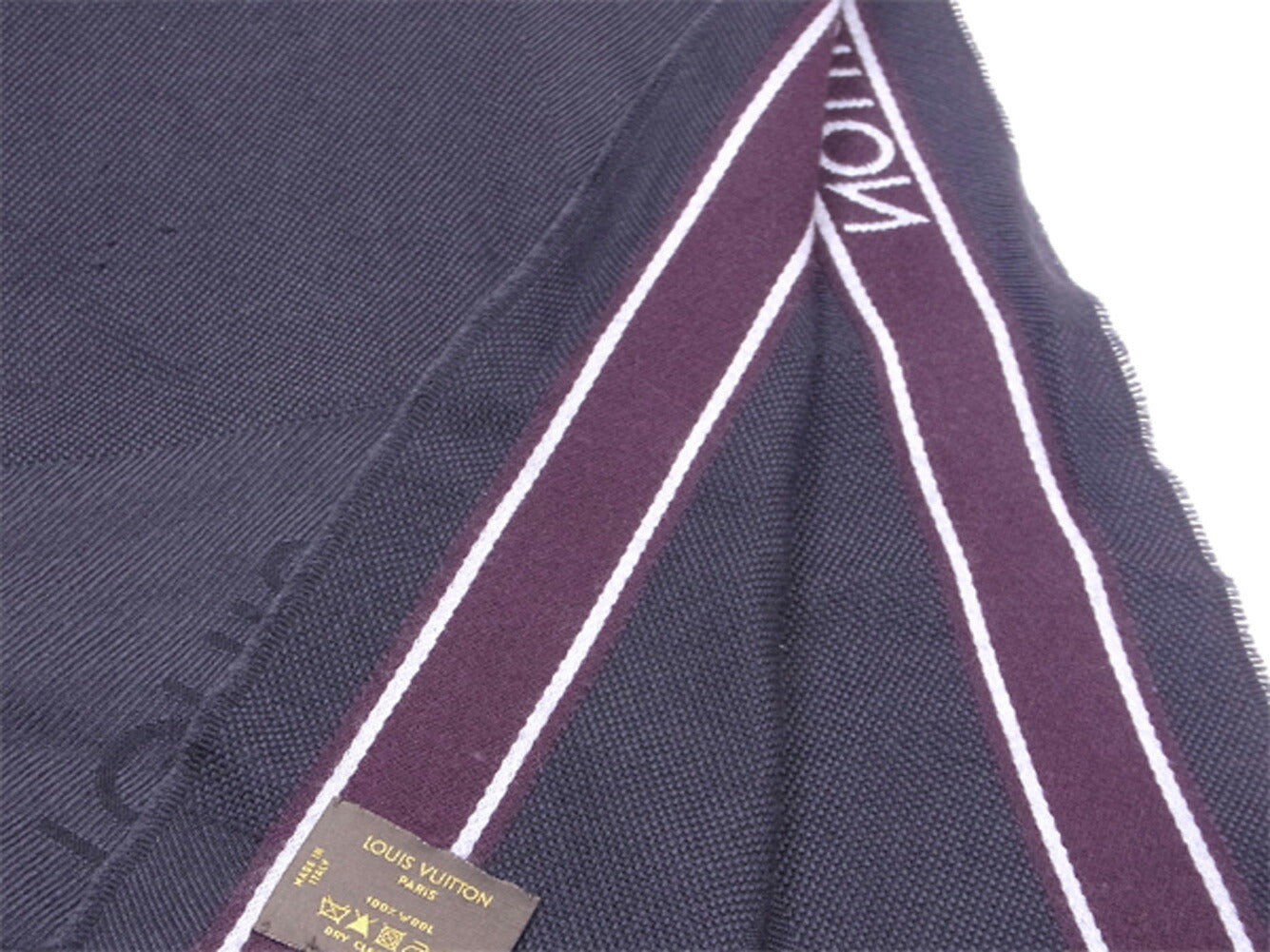 LOUIS VUITTON Scarf Black Gray Gray type