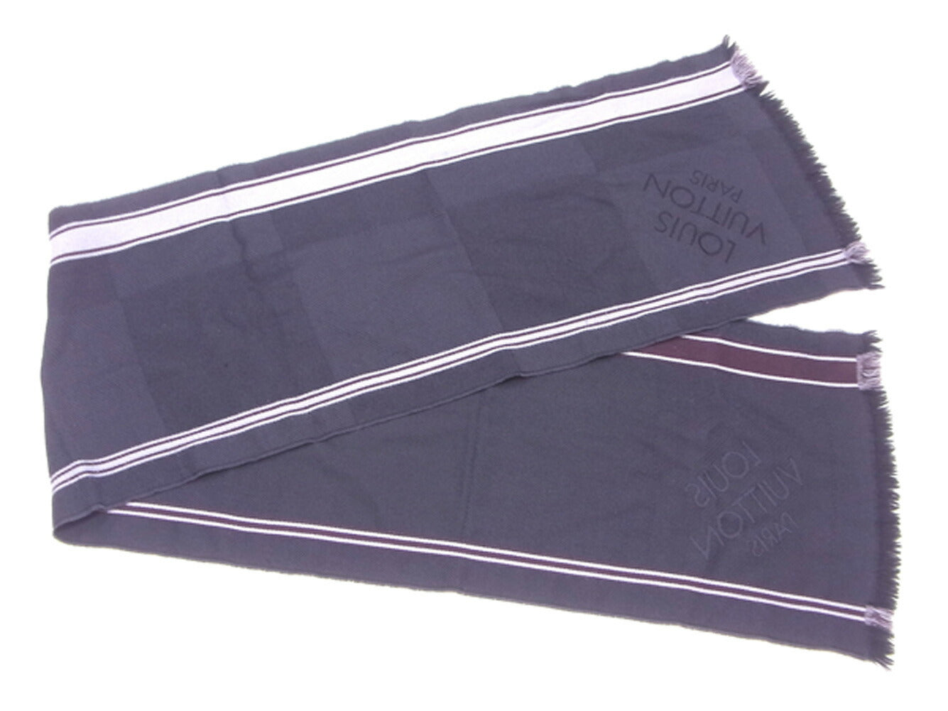 LOUIS VUITTON Scarf Black Gray Gray type