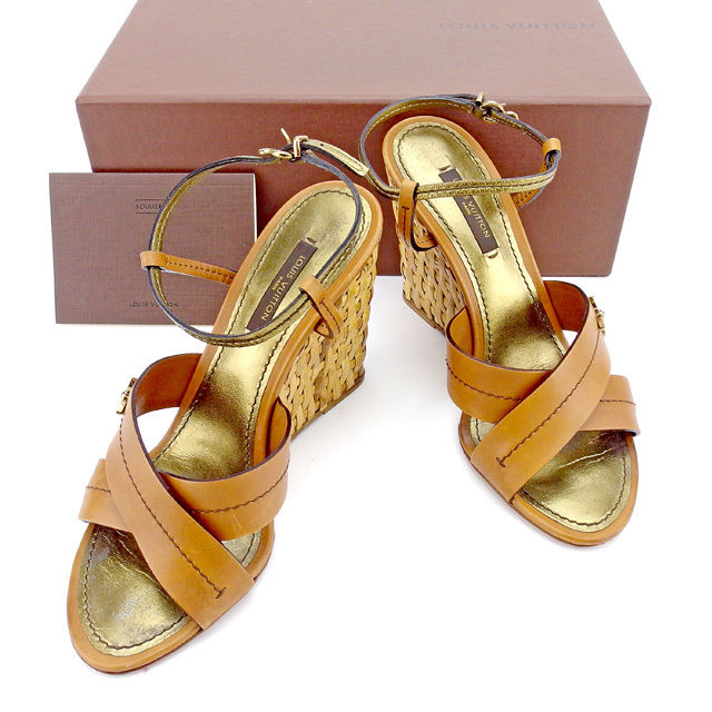 LOUIS VUITTON Sandals light brown #35ï½¥1/2