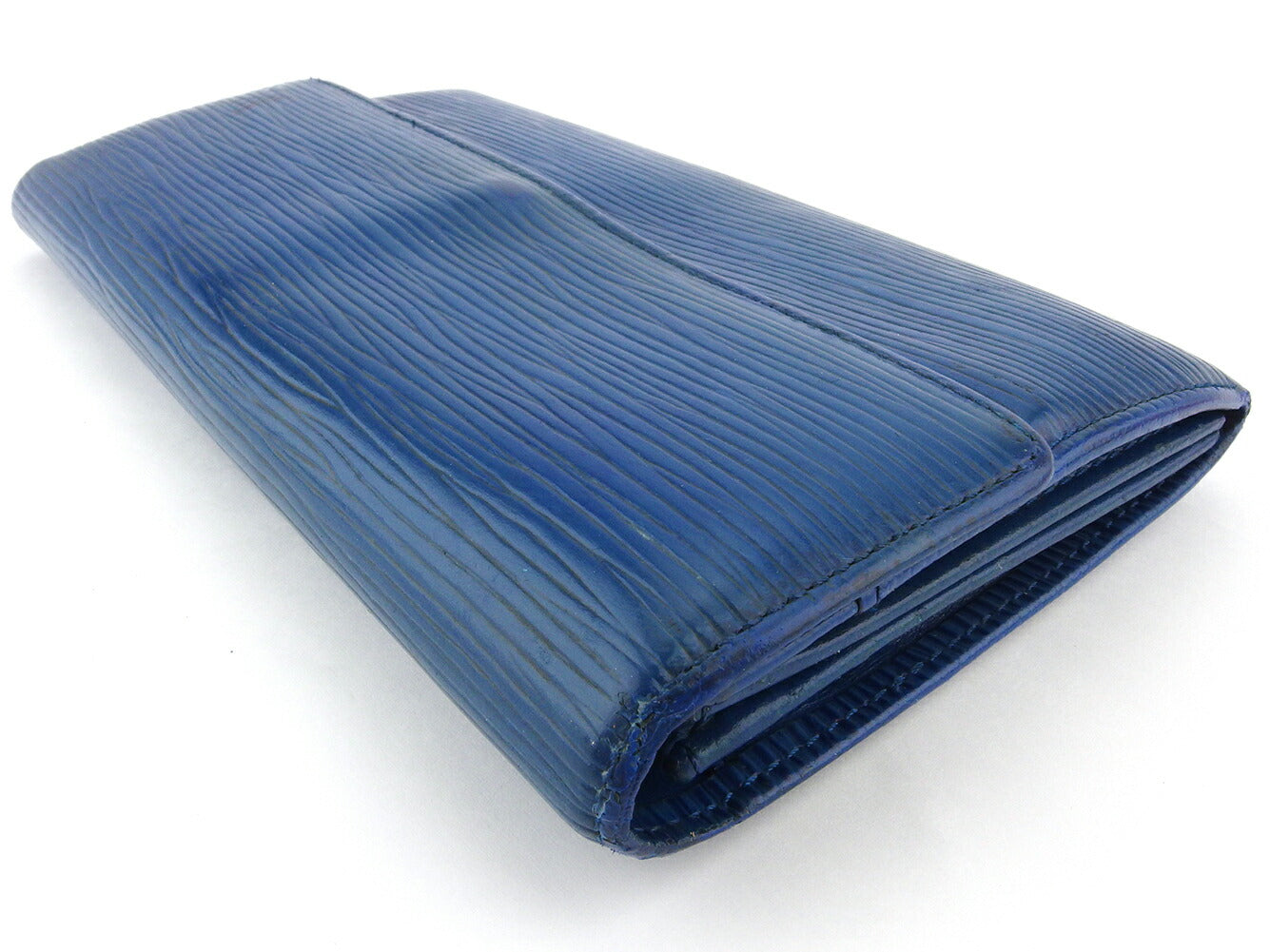 LOUIS VUITTON Long Wallet Purse M63575 Blue gold Pochette Porto MonÃÂ©credi