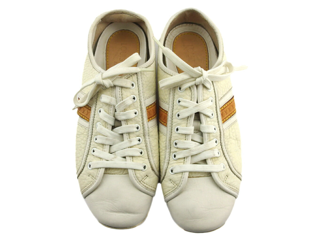LOUIS VUITTON sneakers white white beige 34 half low cut
