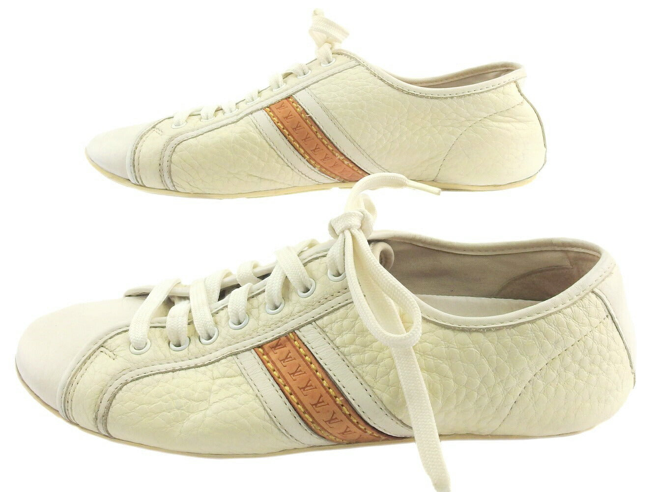 LOUIS VUITTON sneakers white white beige 34 half low cut