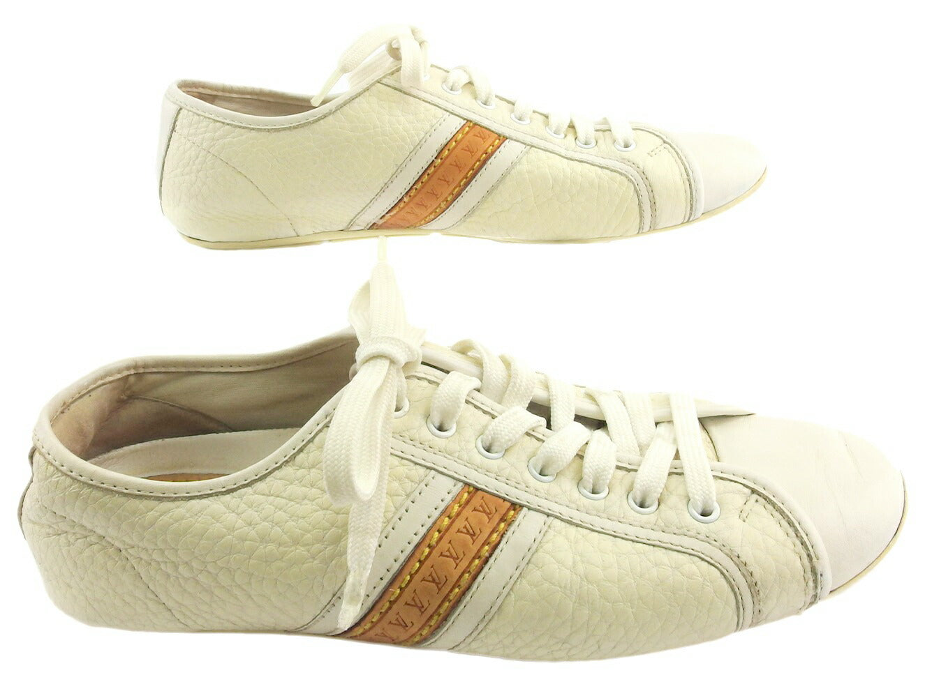 LOUIS VUITTON sneakers white white beige 34 half low cut