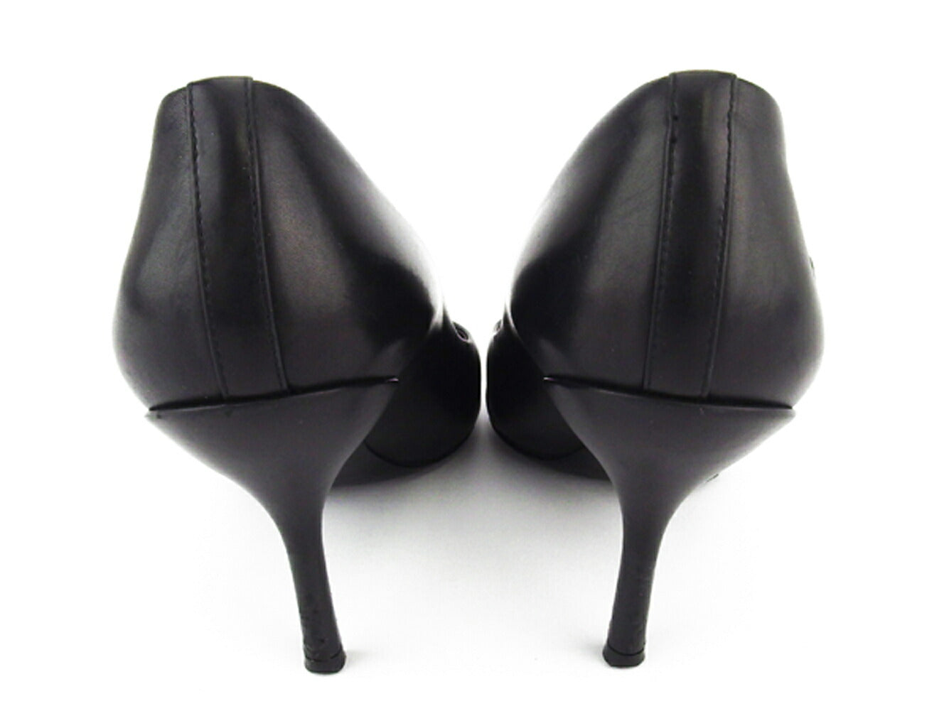 LOUIS VUITTON pumps leather black 36 pointed toe 36
