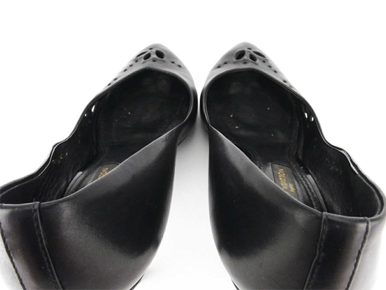 LOUIS VUITTON pumps leather black 36 pointed toe 36