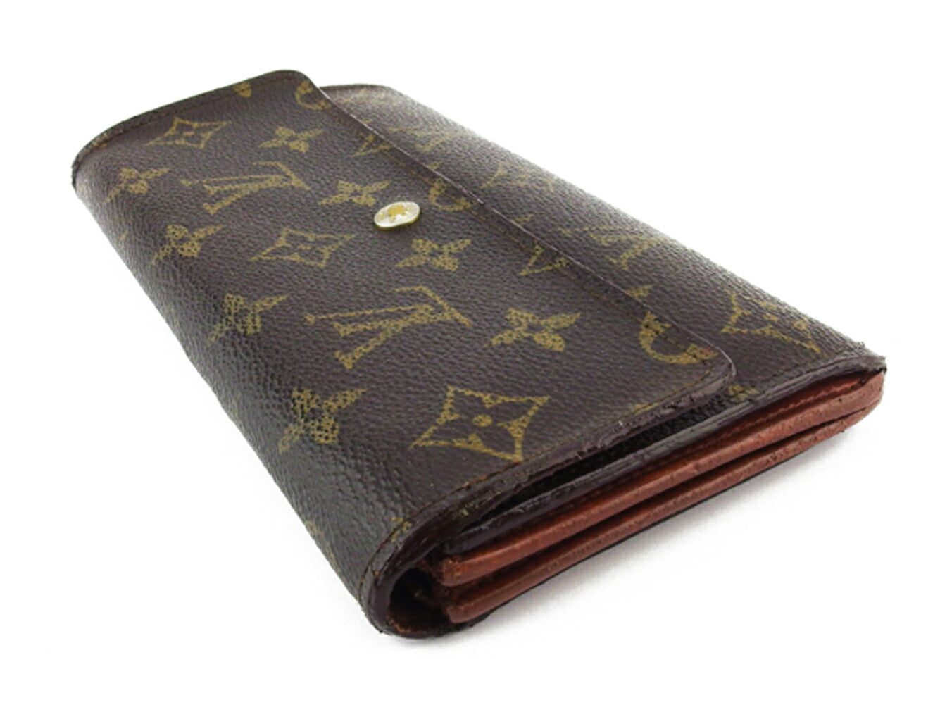 LOUIS VUITTON Long Wallet Purse M61724 Brown beige gold Pochette Porto MonÃÂ©credi