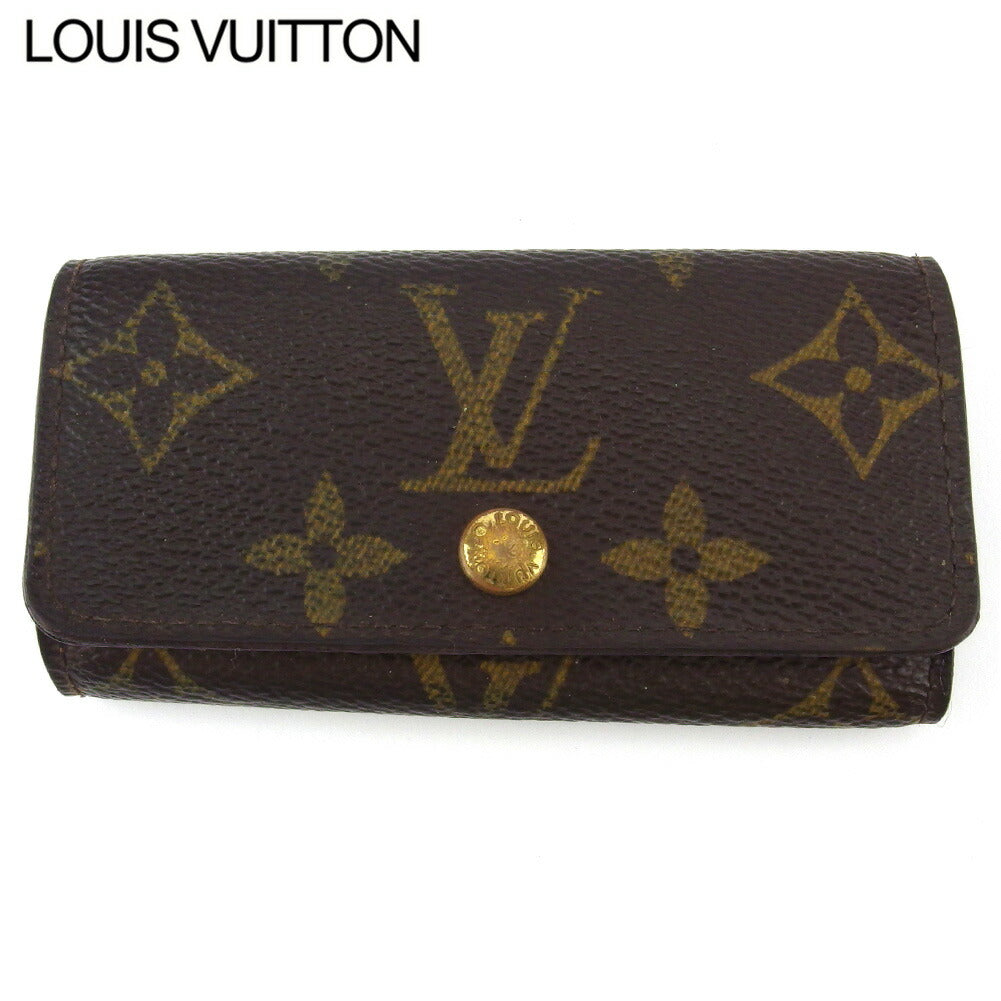 LOUIS VUITTON Key case Key holder  M62631 Brown beige gold Multicles4