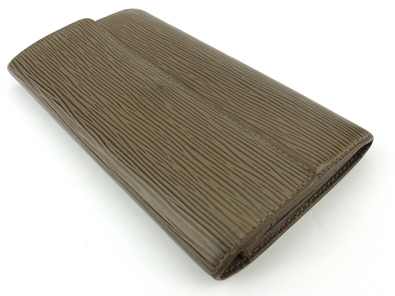 LOUIS VUITTON Long Wallet Purse M6357C Gray Brown Silver Pochette Porto MonÃÂ©credi