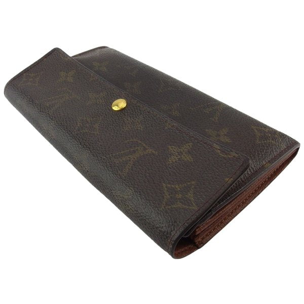 LOUIS VUITTON Long Wallet Purse M61725 Brown beige gold Pochette Porto MonÃÂ©credi