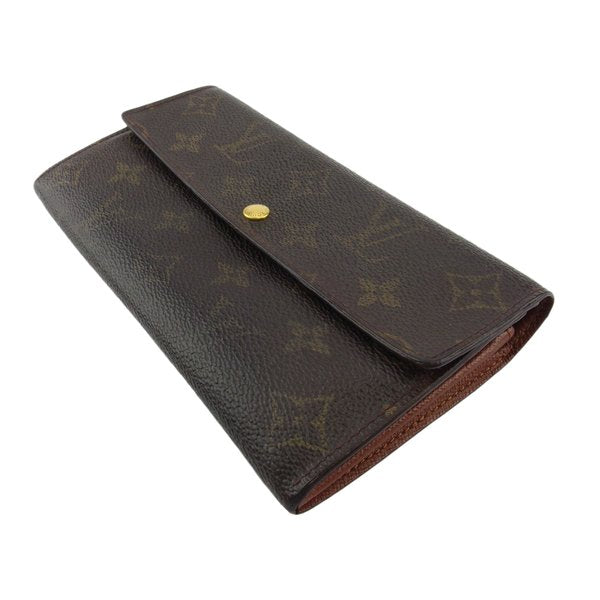 LOUIS VUITTON Long Wallet Purse M61725 Brown beige gold Pochette Porto MonÃÂ©credi